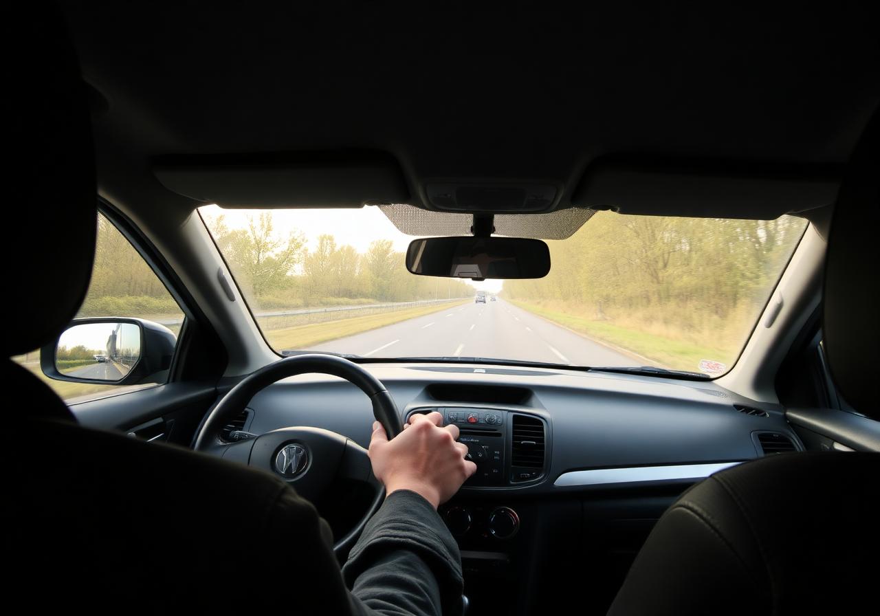 Hand op de pook van een schakelauto tijdens een rijles bij Rijschool Drift